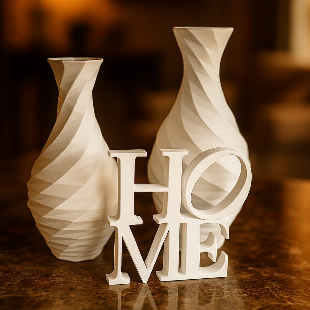 Kit Decoração De Mesa 2 Vasos Brilhoso Com Palavra Home  Decoração Moderna Vasos E Palavra Bonita