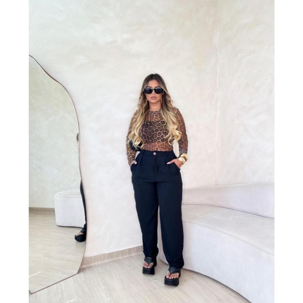 Calça Casual Cenoura Feminina com Elástico no Cós