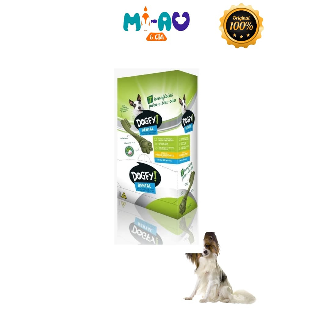 Caixa 30 un. Petisco Dental DogFy - Escovação Limpeza Tártaro Dentes Cachorro Porte Pequeno