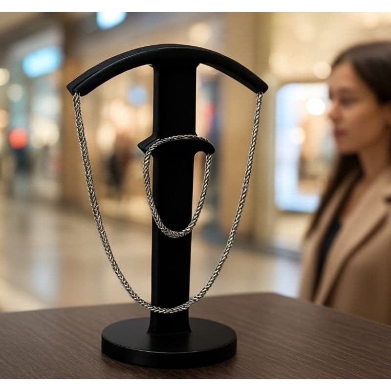Suporte Expositor de Colares Correntes Pulseiras e Bijuterias Moderno para Organização Exposição em Lojas ou Residências