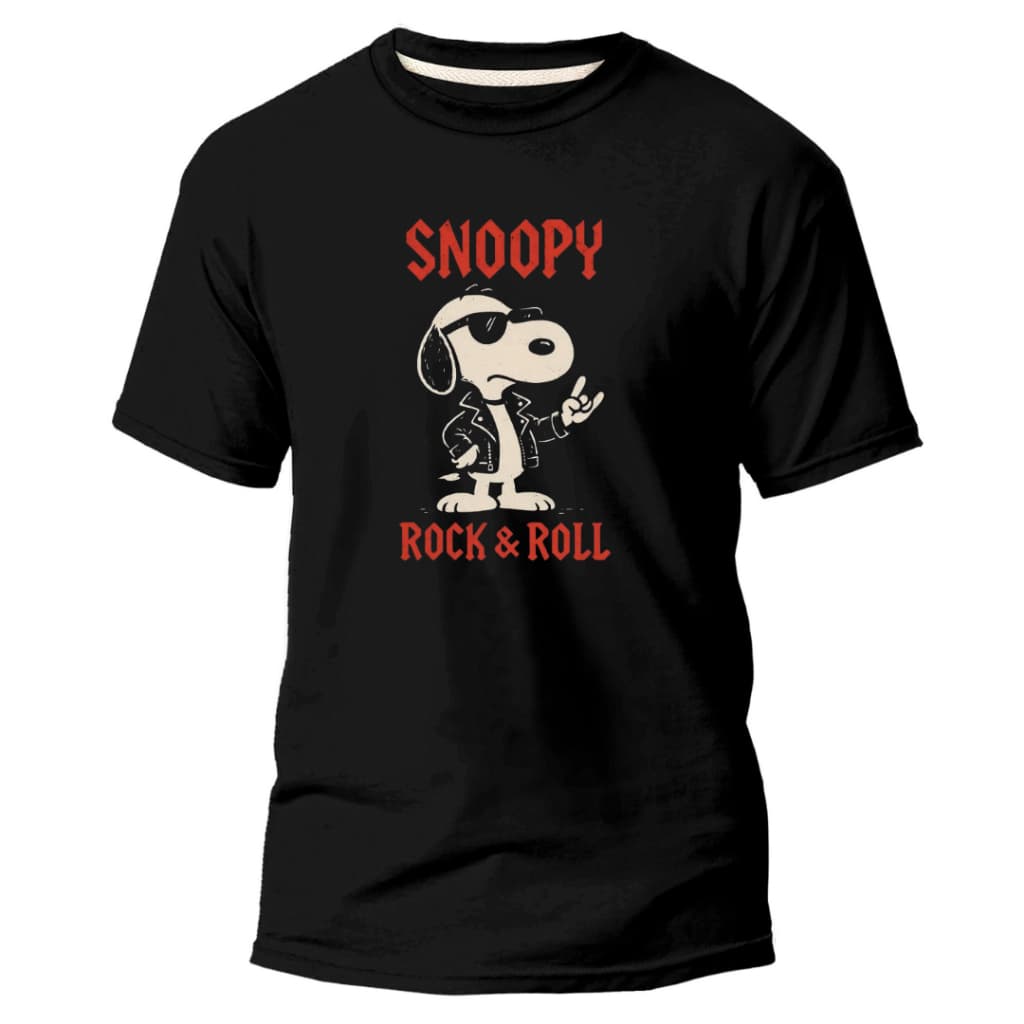 Camisa, Camiseta , Unissex  Charlie Brow, Snoopy Rock & Roll em 100% Algodão, Envio Imediato.