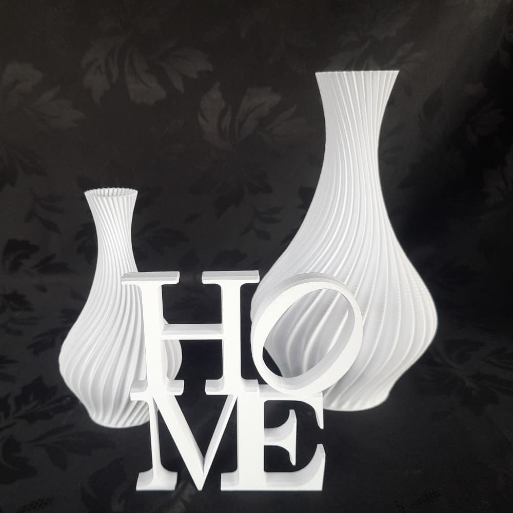 Kit Decoração De Mesa 2 Vasos Espiral Com Palavra Home  Decoração Elegante Vasos E Palavra Modernas