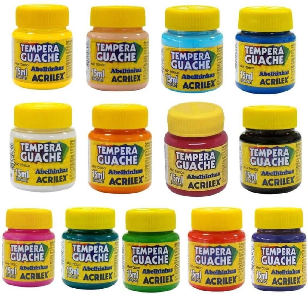Kit 3 Tinta Guache 15ml - Acrilex