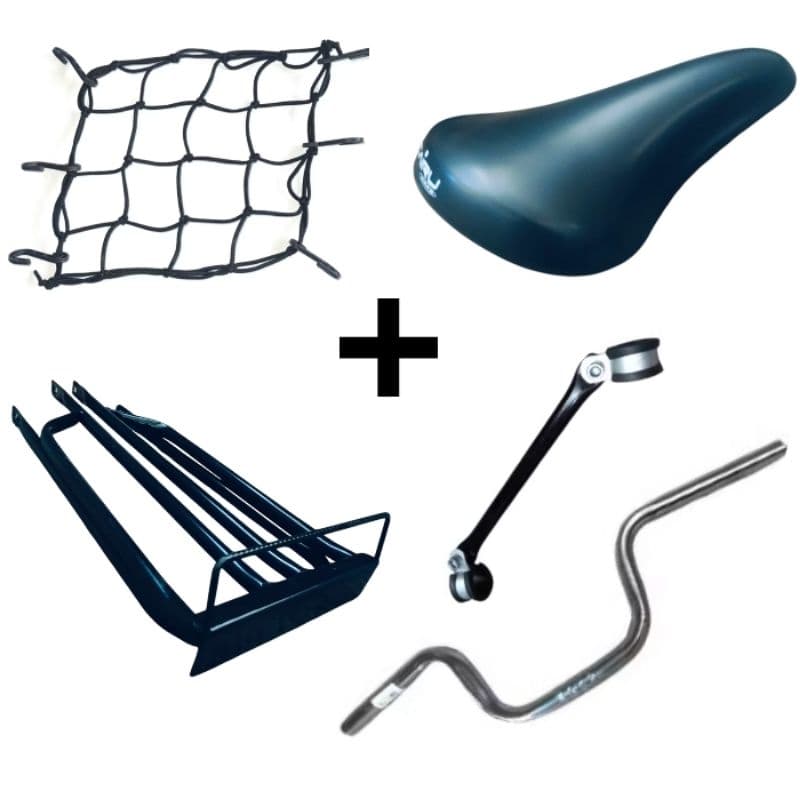 montadinha, kit montadinha,garupa chapa e alcinha,redinha,banco,e guidão cromado de moto,barrinha, envio rápido