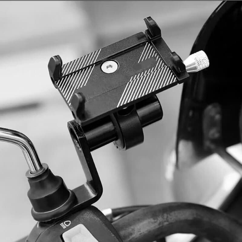 Novo Suporte para Retrovisor de Moto Universal – Adaptador Celular, Carregador, Caixinha, Buzina