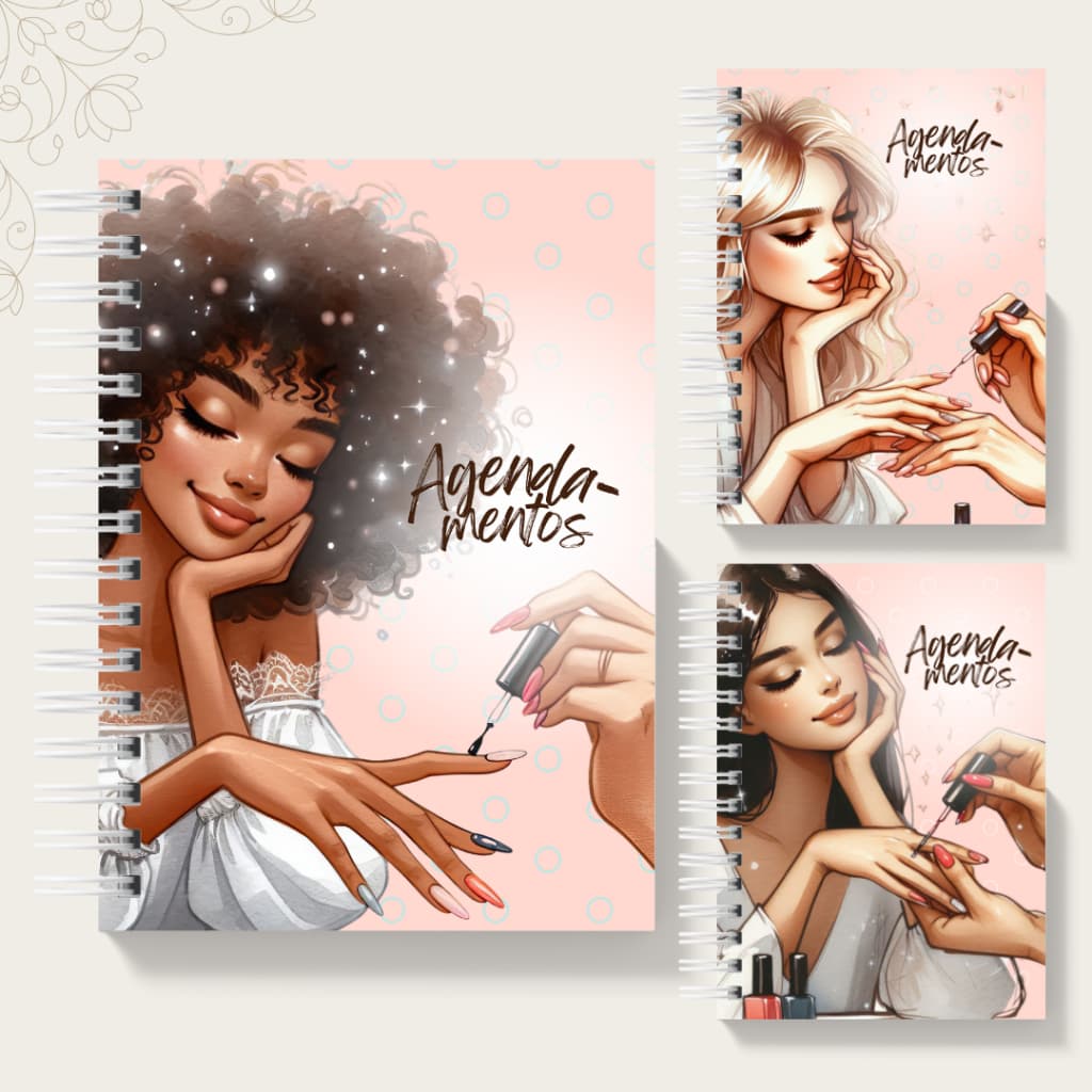 Agenda Manicure Personalizada para Clientes Controle de Horários e Agendamentos Nail Designer e Pedicure
