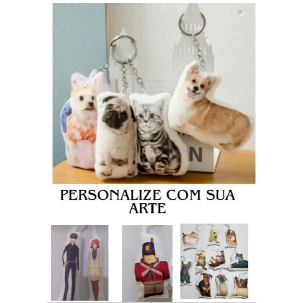 Mini almofada chaveiro, personalizada com sua arte, almochaveiro, presente. Tamanho 14 cm