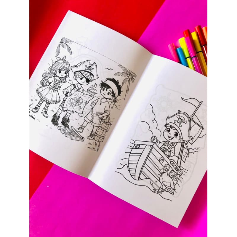 livro de colorir personalizado tema Piratas-livro de colorir para lembrancinha-livro de colorir para brinde