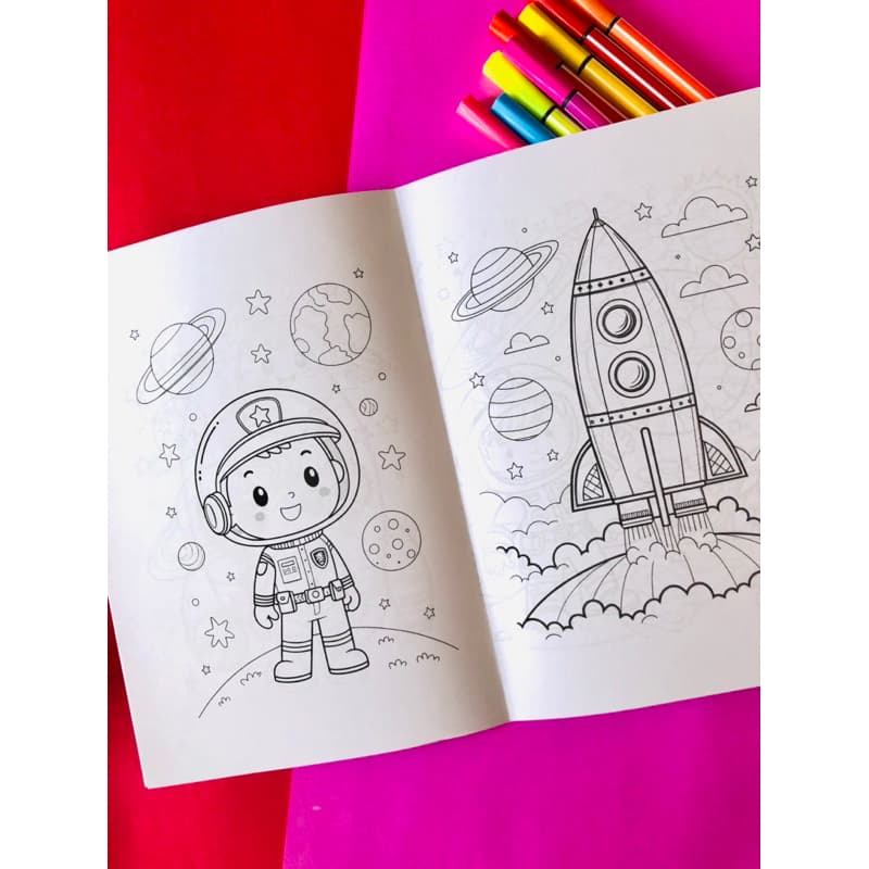 livro de colorir personalizado tema astronauta-livro de colorir para lembrancinha-livro dele colorir para brinde