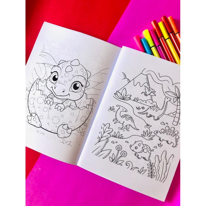 livro de colorir personalizado tema Dinossauros-livro de colorir para lembrancinha-livro de colorir para brinde