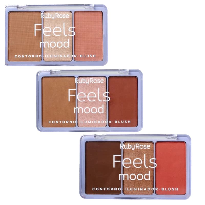 Paleta De Contorno, Iluminador, Blush Feels Mood - Ruby Rose