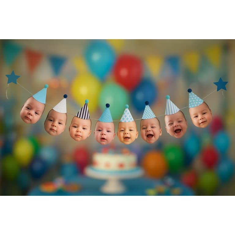 Varal personalizados mês a mês | Ideal para decoração de aniversário e mesversários.