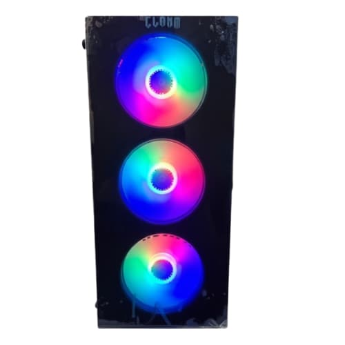 Gabinete gamer Mid Tower Vidro Temperado smog cpu compartivel 4 Fans Rgb Clanm