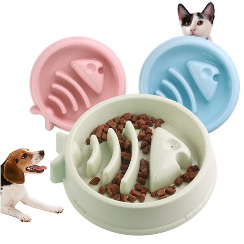 Comedouro Lento Interativo Para Cães e Gatos Anti-stress Peixe