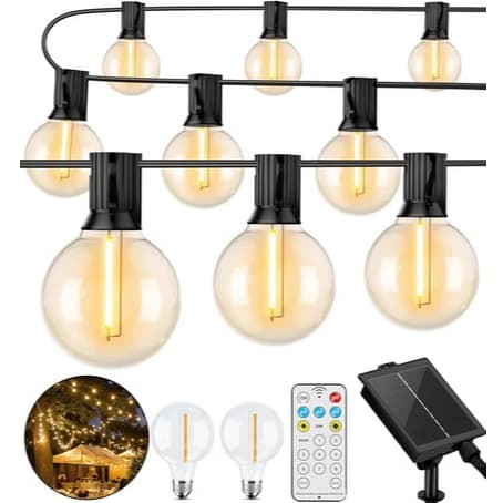 Luz de Cordão G40 LED para Jardim 15M 20M 30M Bluetooth Solar 110V 220V Natal Decorar