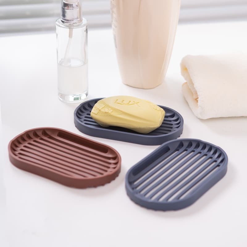 Adeus água acumulada! Suporte de Sabonete com Dreno em Silicone para Banheiro
