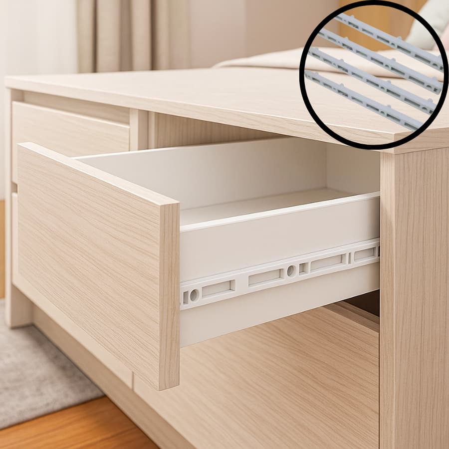 Corrediça de Plástico 25,5cm PVC Trilho 4 Pinos Para Gaveta Com 4 Peças
