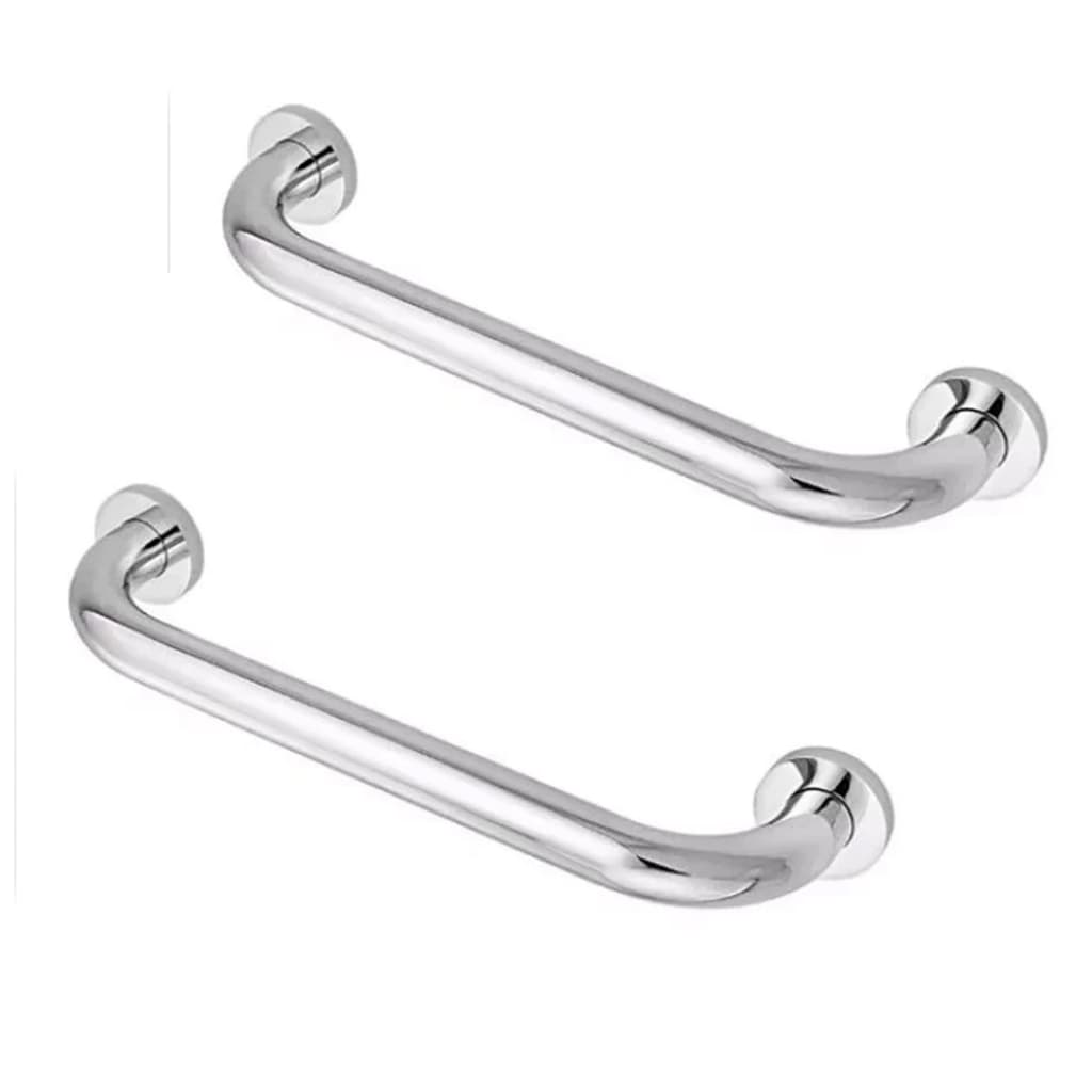 Kit 2 Barra de Apoio Alça Corrimão 30cm Aço Inox Alta Qualidade Idoso