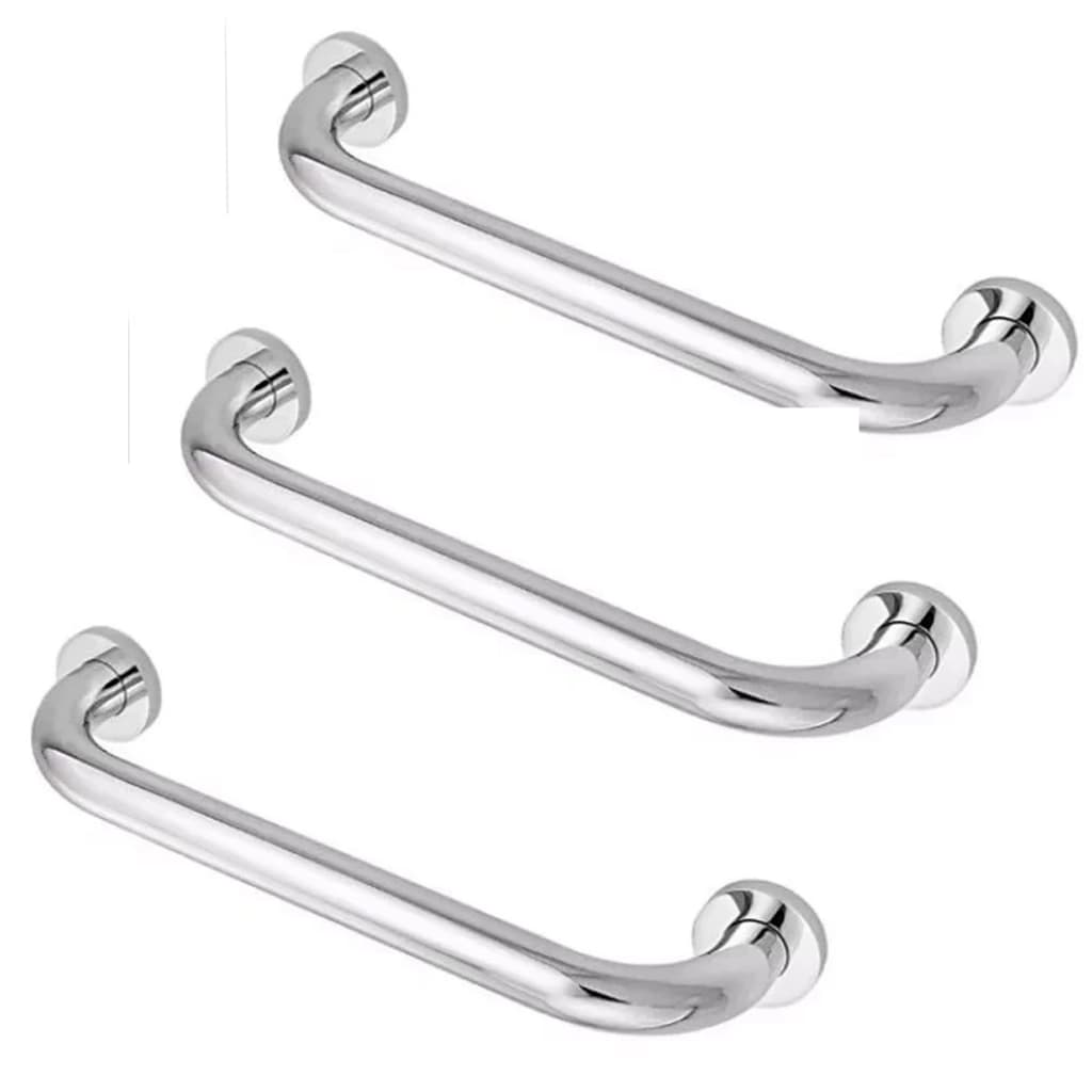 Kit 3 Barra de Apoio Alça Corrimão 30cm Aço Inox Alta Qualidade Idoso