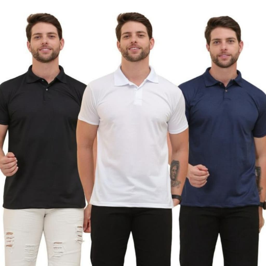 Camisa Masculina Gola Polo Básica Poliester Piquet