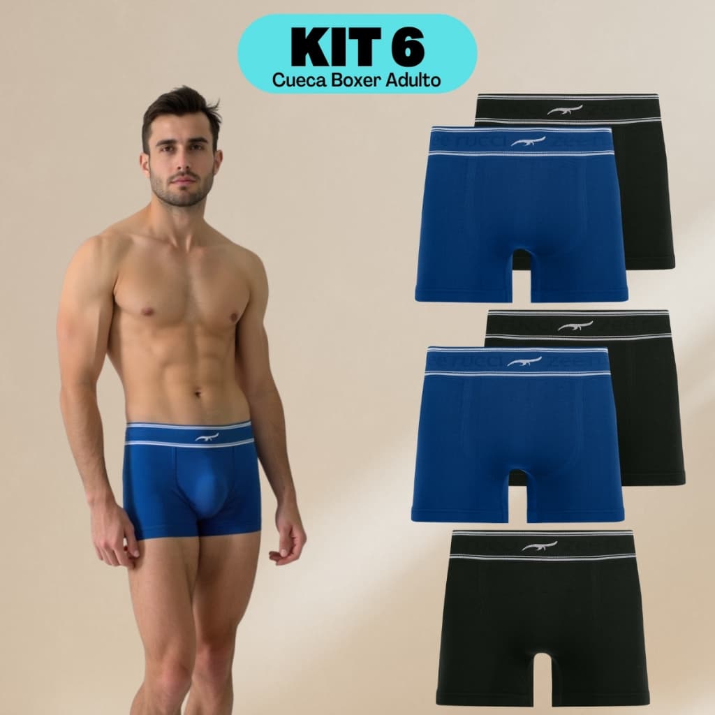 Kit Com 6 Cuecas Boxers Men Microfibra De Tecido Qualidade Zee Rucci Cueca Box Premium