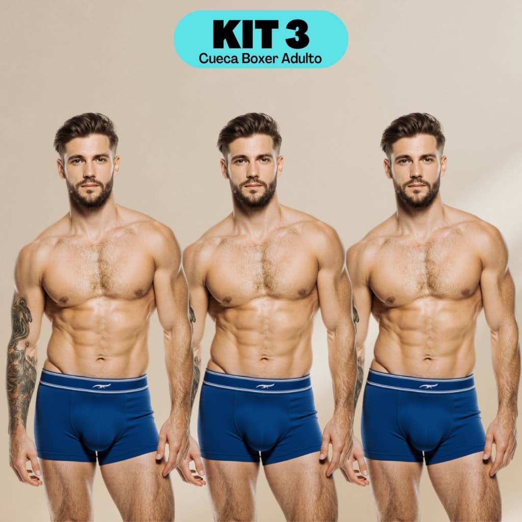 Kit Três Cuecas Adulto Masculina De tecido Macio Boxer Cueca Box Microfibra Zee Rucci