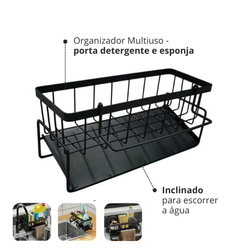 Organizador Multiuso Porta Detergente Sabão de Barra Suporte Esponja De Cozinha Inclinado Escorre a Água De Metal