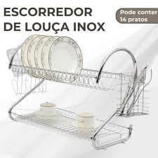 Escorredor de Louças com Porta Copos e Talheres de Metal porta louças