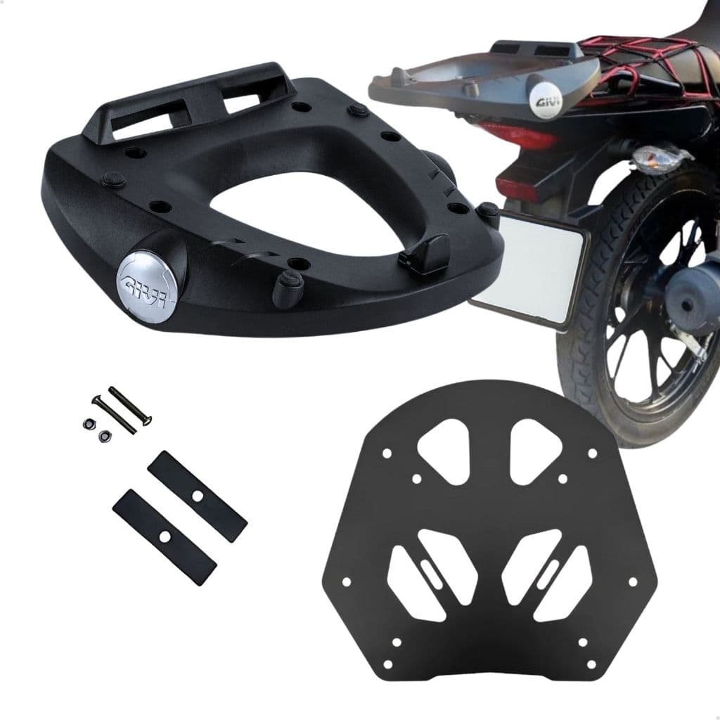 Base Givi Monolock e Chapa Fixação M5m Universal Para Baú Parafusos