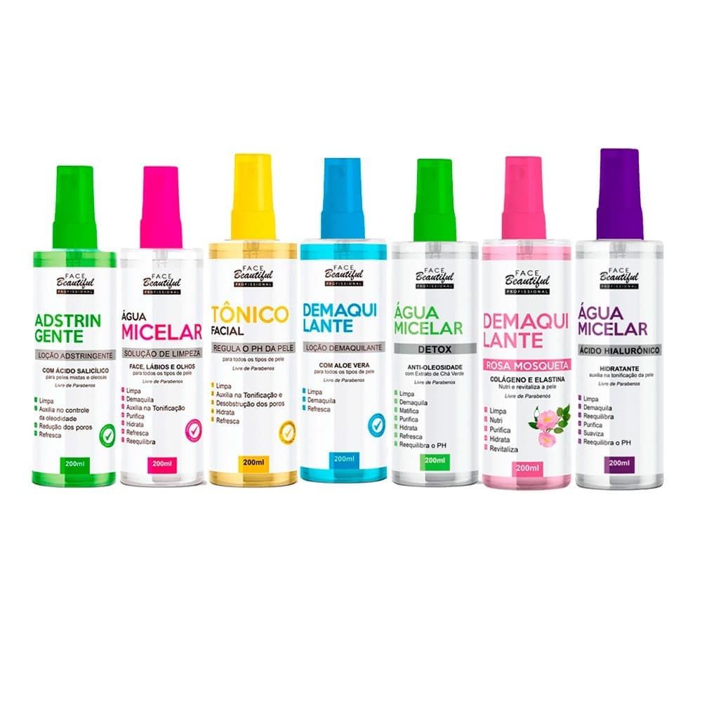 Linha de Tratamento Limpeza de Pele Tônico Água Micelar 200ML