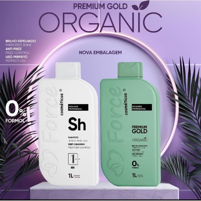 Kit Progressiva Sem Formol 500ml Force Cosméticos – Liso, Brilho e Hidratação