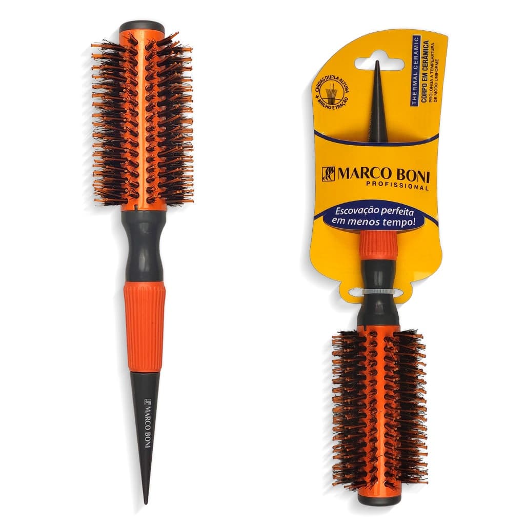 Escova Cabelo Marco Boni Térmica Cerâmica 55mm Laranja 9019t