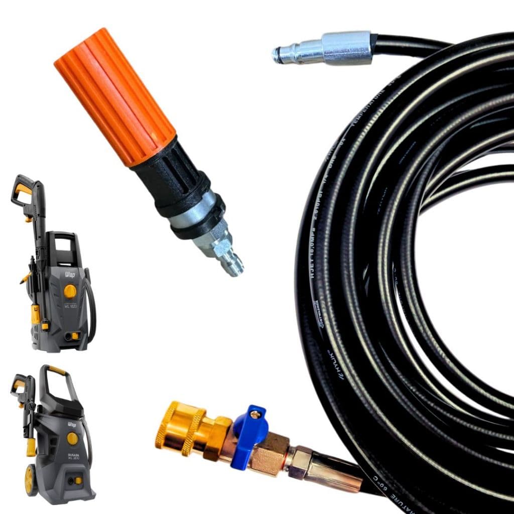 Mangueira Trama de Nylon Com Registro + Bico Variador Para Lavadoras de Alta Pressão Wap WL1820, 2660