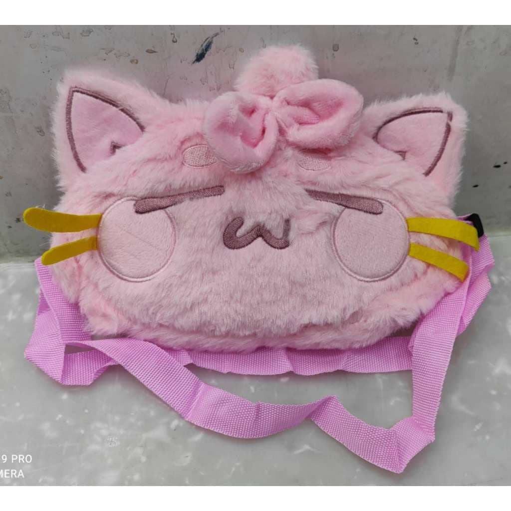 Bolsa Pequena Feminina Desenho Com Alça Lateral Transversal De Ombro De Pelúcia Lã