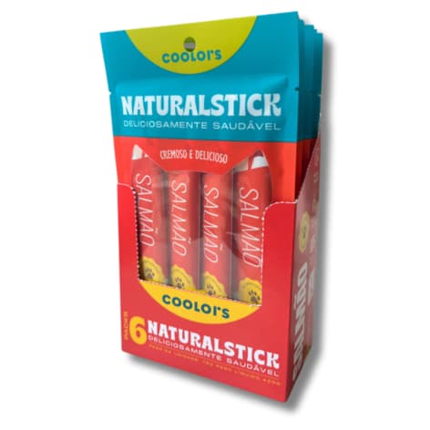 Sachê Natural Stick Salmão Gatos Display C/6 Cartela 5 Stick