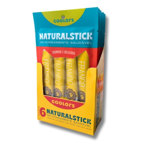Sachê Natural Stick Frango Gatos Display C/6 Cartela 5 Stick