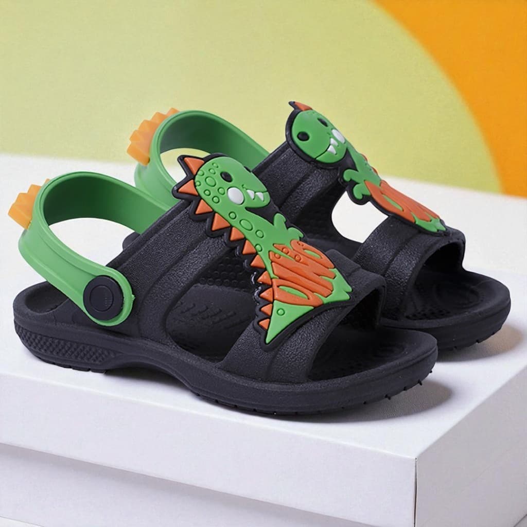Sandália Infantil Dinossauro Menino Papete Masculina Flexível e Confortável
