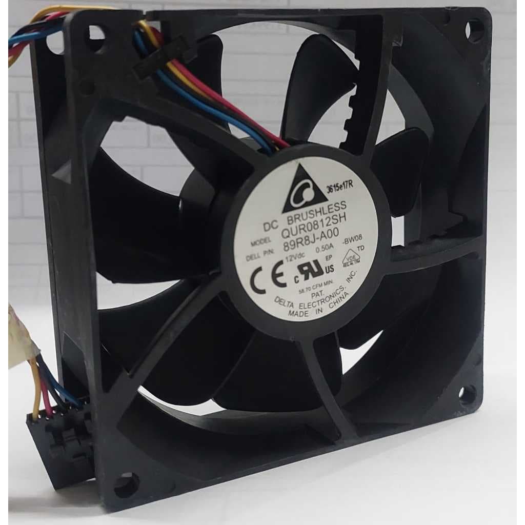 Micro Ventilador Delta 12v 0,50a 80x80x25mm Modelo QUR0812SH 4 fios com Conector e PWM