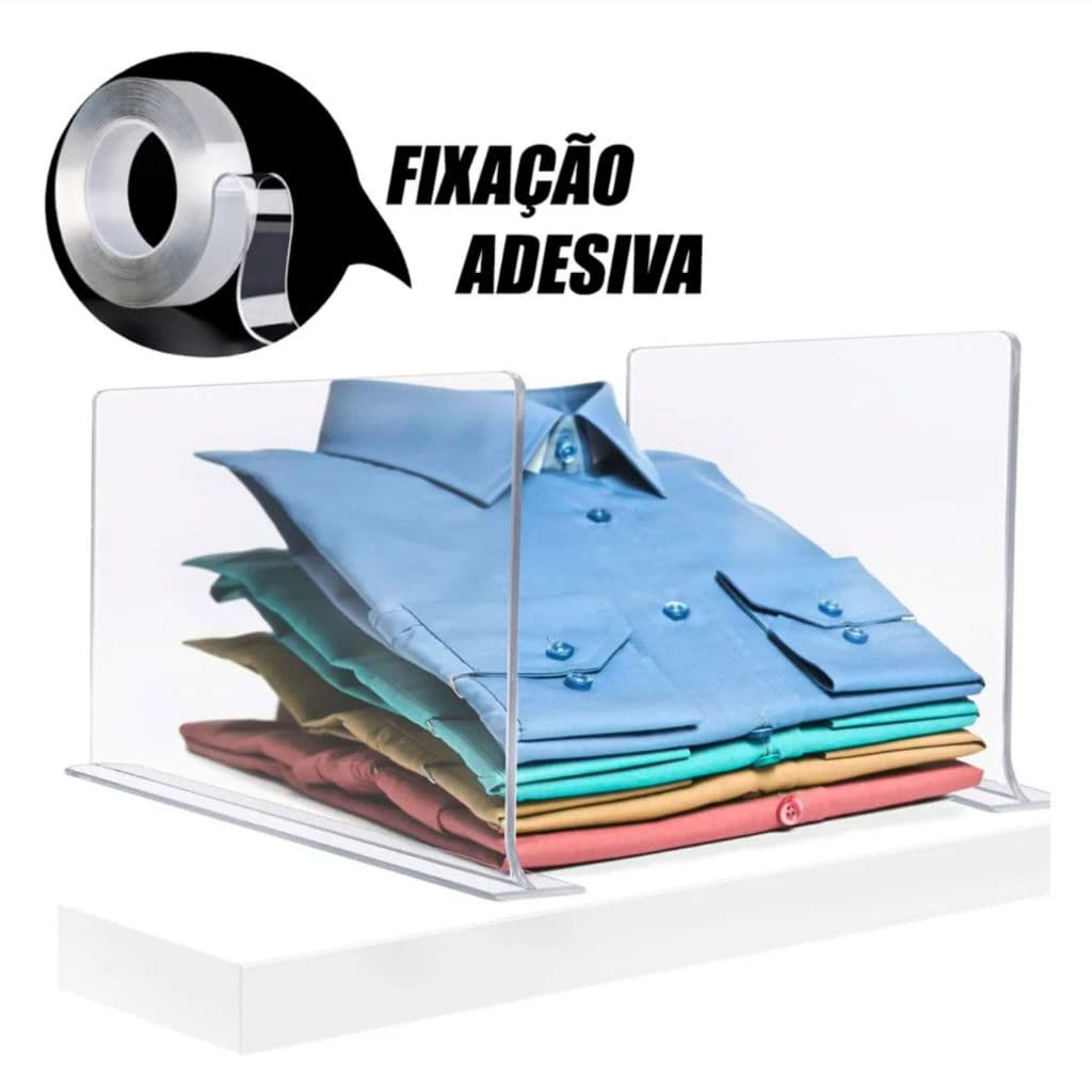 Divisória Guarda Roupa Closet Armário Prateleira Acrilico