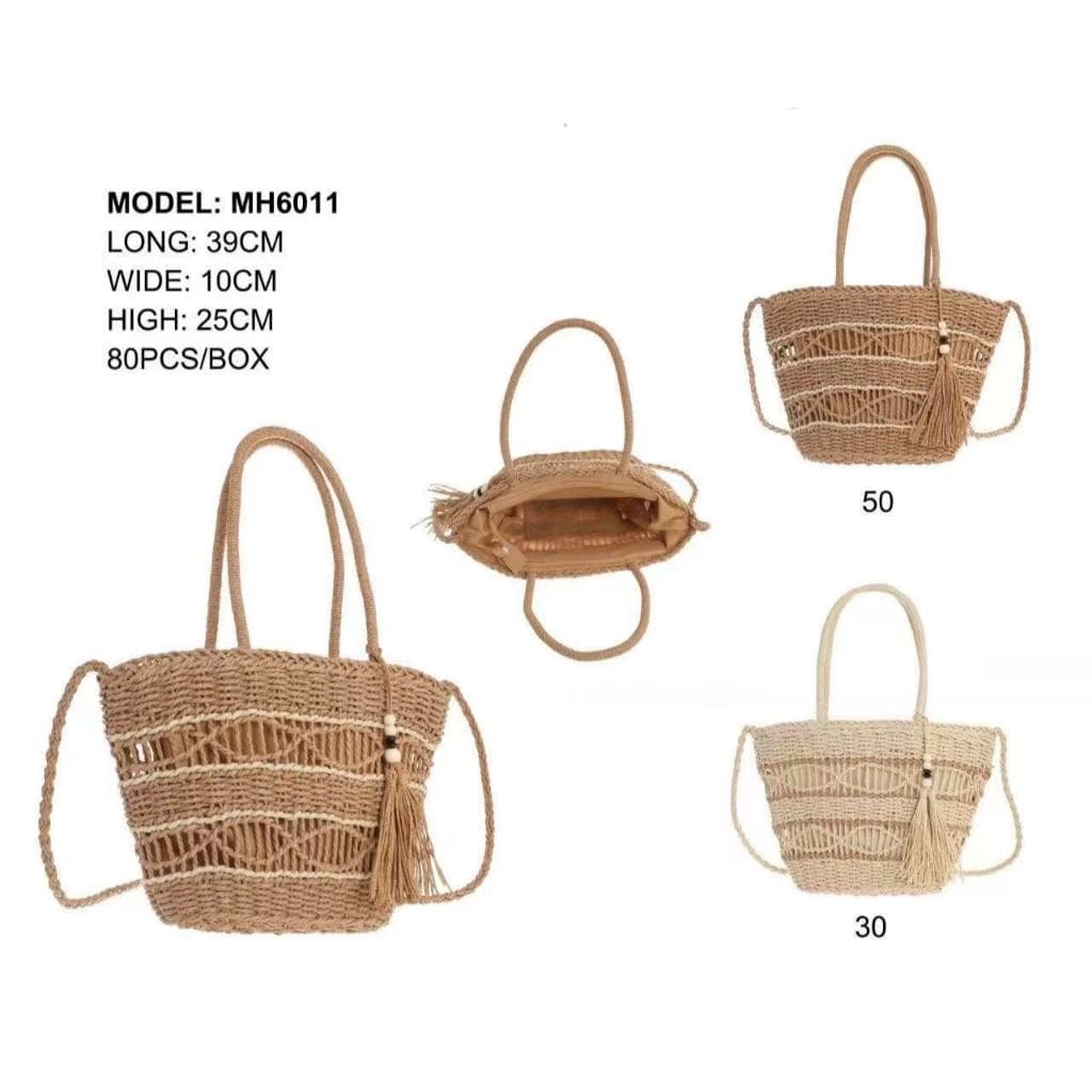 Bolsa de palha feminina com carveiro Alça de ombro ajustável 2025 novo estilo moda praia férias bolsa de ombro media cap