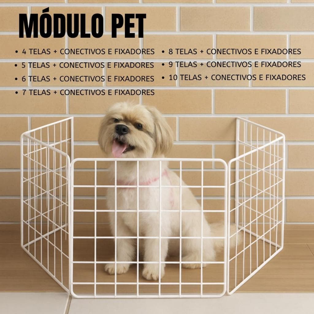 Módulo Pet 40x40 Aramado Preto Reforçado para Cachorro Montagem Prática Cercadinho Seguro