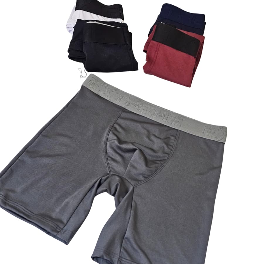Kit 3 Cueca Ciclista Comprida Recorte Poliéster Confortável  Box Masculina Não Enrola