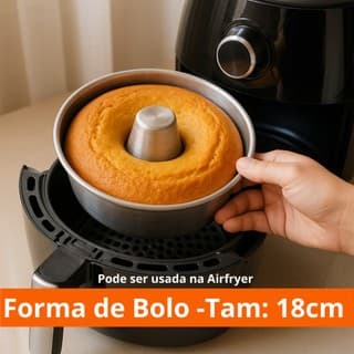 Forma Alumínio Redonda 18 cm – Perfeita para Bolo e Pudim Caseiro