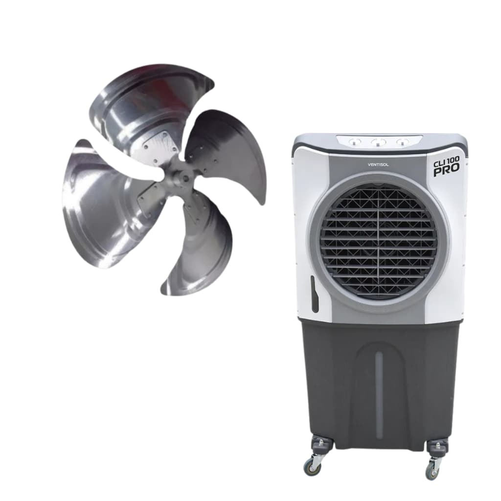 Helice Alumínio Climatizador Ventisol Cli100pro Ant-horario Prateado