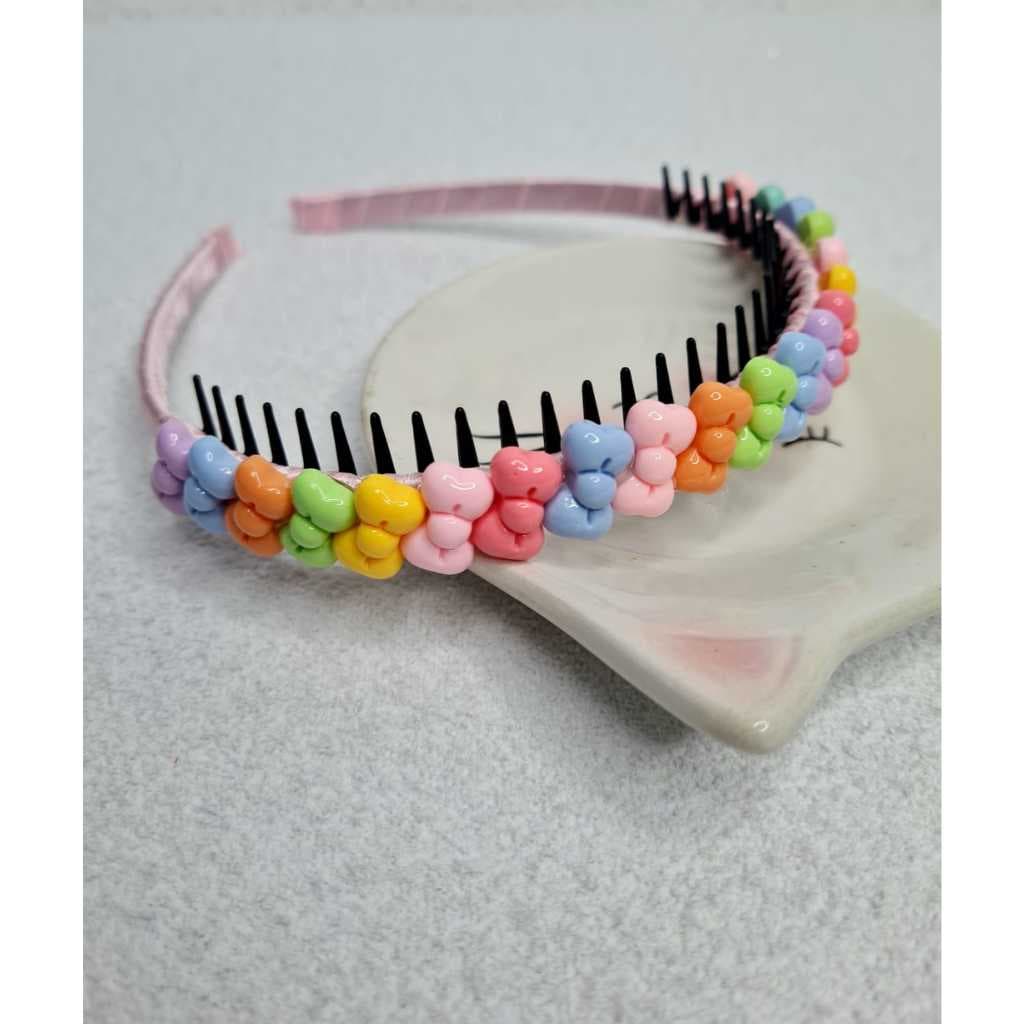 Tiara Colorida infantil Menina revestida com detalhe