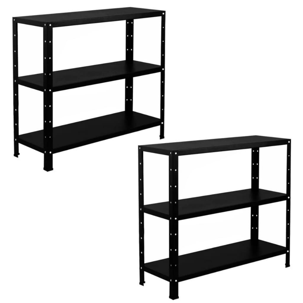 2 Estantes De Aço 3 Bandejas Para Sala Loja Almoxarifado 90cm Resistente