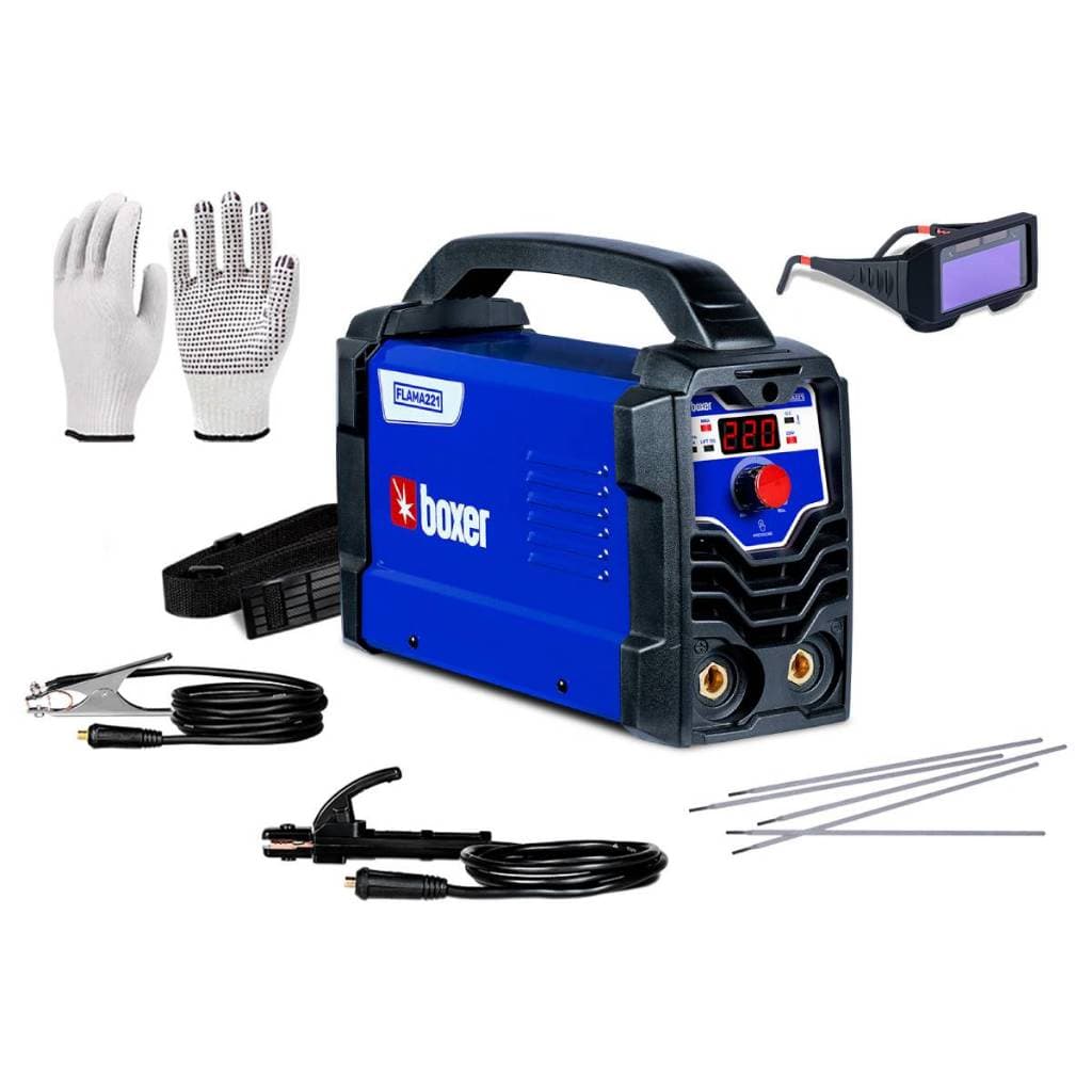 Kit Máquina de Solda 220A 220V MMA TIG Lift  Flama221 Boxer + Óculos de Solda Automático + Luva EPI