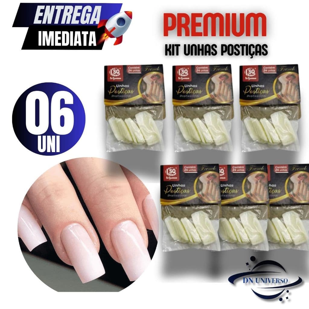 UNHAS POSTIÇAS PROFISSIONAL NATURAIS REALISTAS 24 UNIDADES