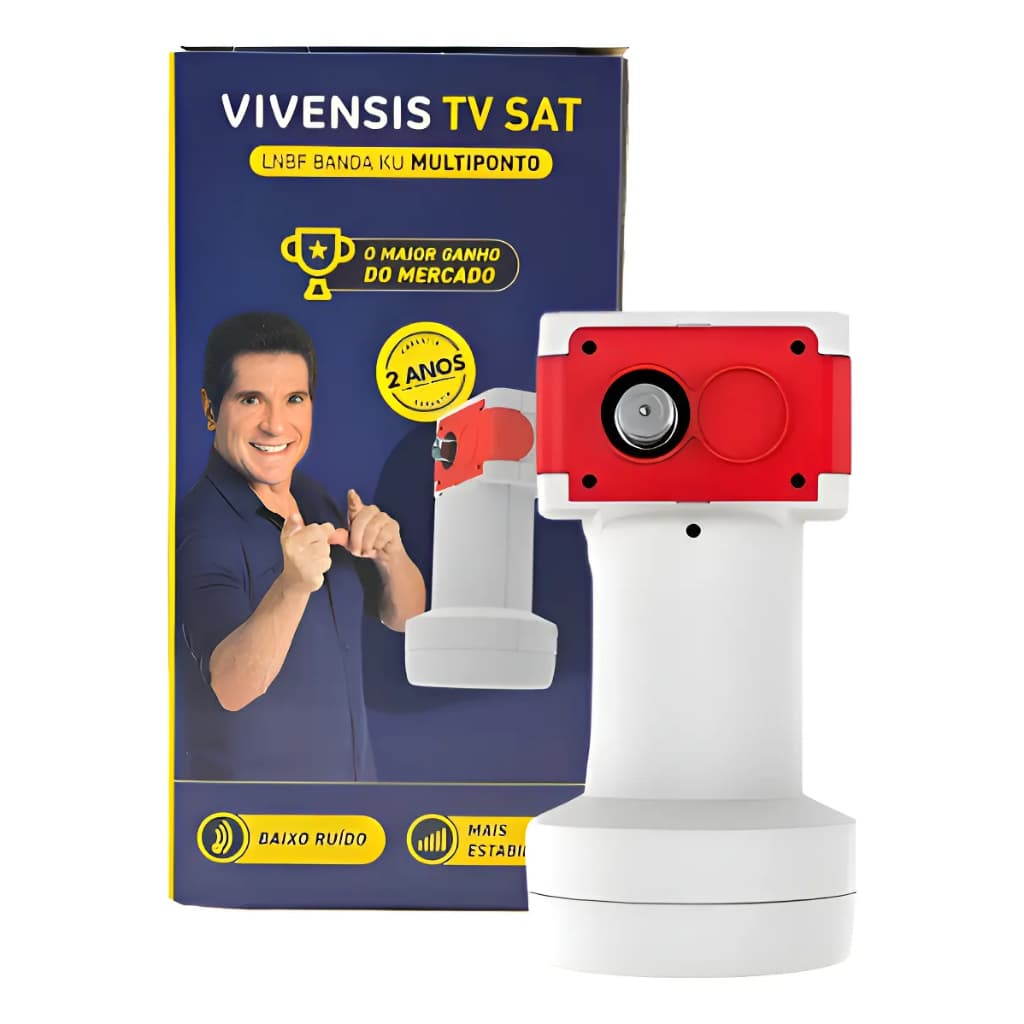 CAPTADOR DE SINAL LNBF VIVENSIS MULTIPONTO ANTENA PARABOLICA BANDA HD DIGITAL SATELITE 5G UNIVERSAL