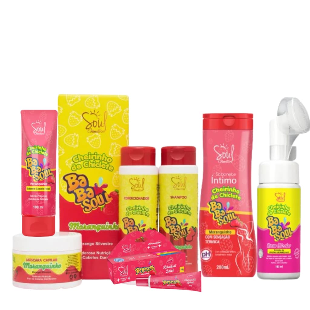 Kit Completo Babasoul (Kit Capilar + Mousse Facial + Sabonete Íntimo + Sabonete Facial + Hidratante Labial) LOJA NOVA